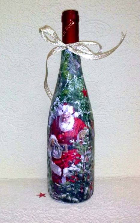 Декупажированная бутылка вина Ca'Botta